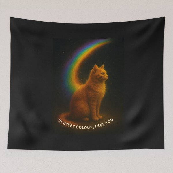 Item preview, “Rainbow Whispers – Feline Light in Every Hue” designed and sold by GeoWild Designs.