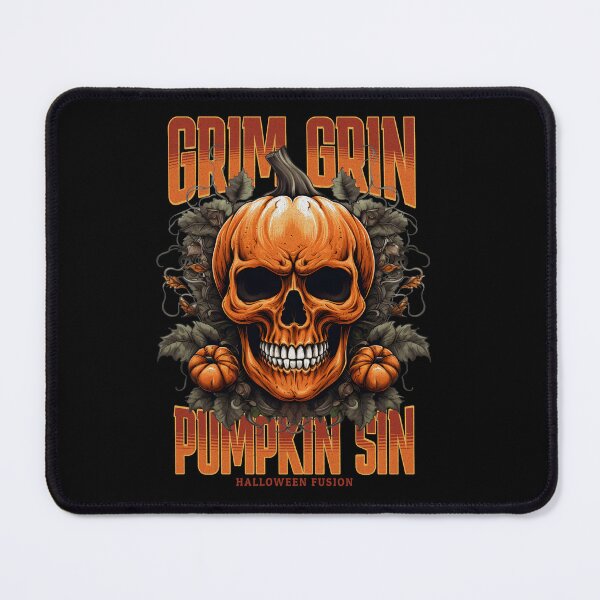 Item preview, Grim Grin Pupkin Sin – Haunted Pumpkin Skull designed and sold by SoulTreasures.
