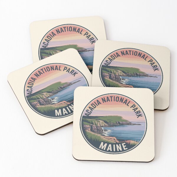 Item preview, Retro Sunset Acadia National Park Maine Sticker designed and sold by Horizon Tales.