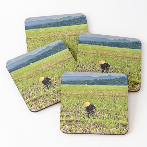 Item preview, An Indonesian farmer in the rice fields at the foot of the mountains designed and sold by franck380.