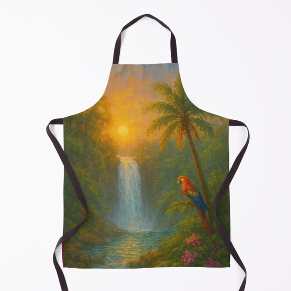Item preview, Rainforest Waterfall – Jungle Pool & Tropical Parrot designed and sold by Syrupulse.
