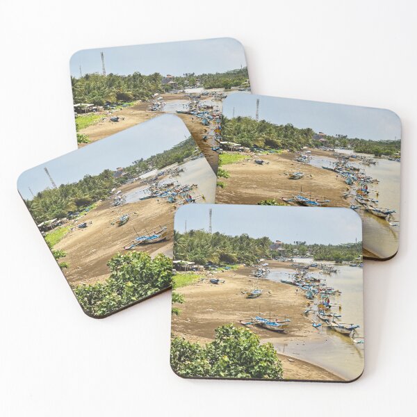 Item preview, Coastal scene and local boats on the island of Java designed and sold by franck380.