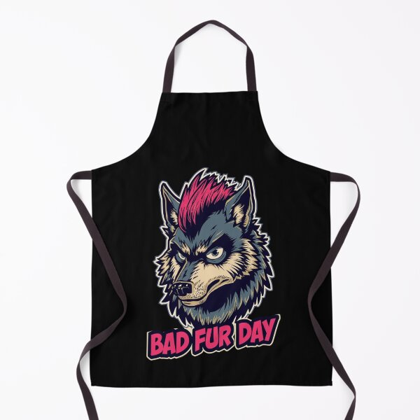 Item preview, wolf "bad fur day" designed and sold by PunkdUpPrints.