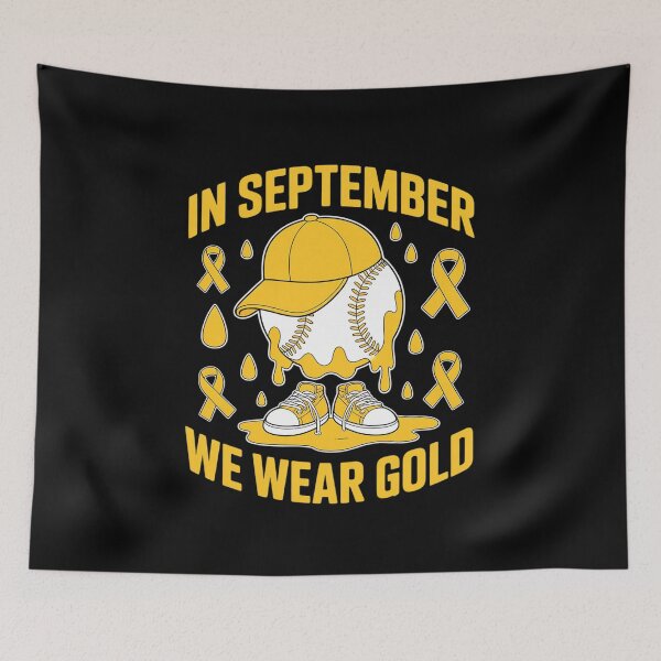 Item preview, in September We Wear Gold Baseball Drip Boy Childhood Cancer designed and sold by HaileyRobel.