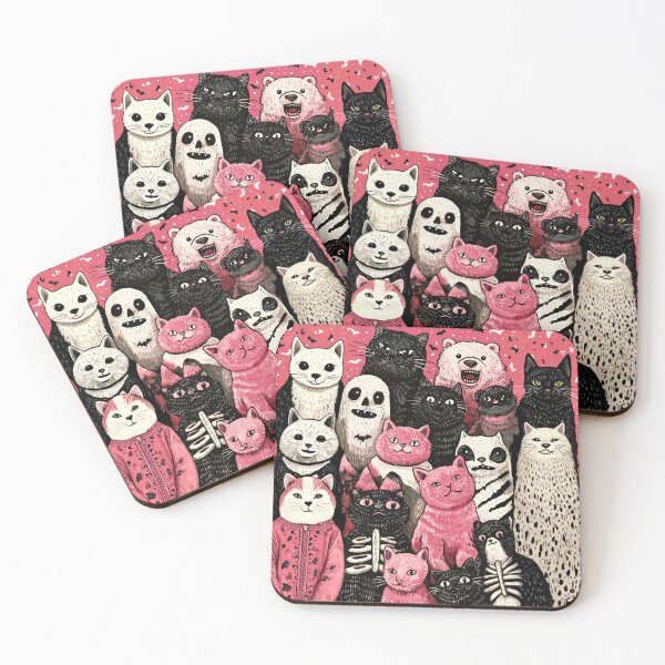 Item preview, Cute Cats Halloween Party | Kids Spooky Costume Cat Lover Art | Pink & Black Coven designed and sold by CrunchyGoats.