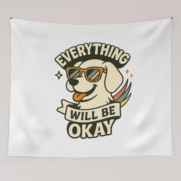 Item preview, Cool Dog Retro Sunglasses – Everything Will Be Okay Motivational T-Shirt designed and sold by DailyDrivesct.