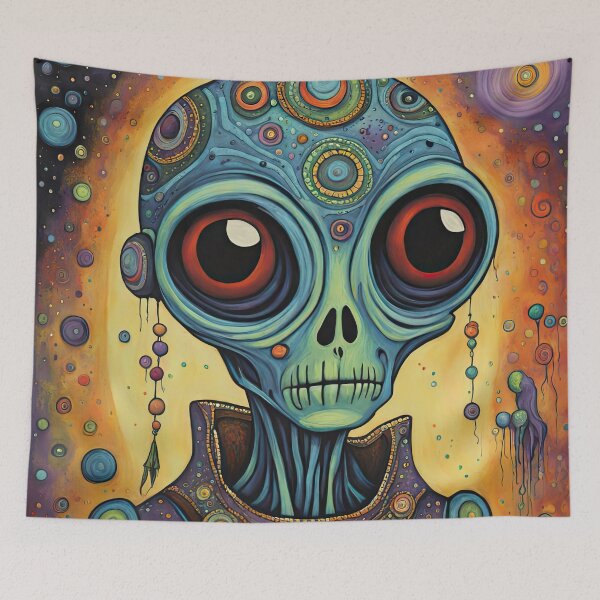 Item preview, Alien dressed as a zombie for Halloween designed and sold by Colin Bentham.