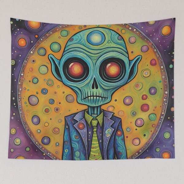 Item preview, Alien dressed as a zombie for Halloween designed and sold by Colin Bentham.