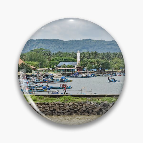 Item preview, Lively port surrounded by tropical nature and mountains designed and sold by franck380.