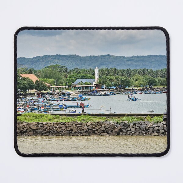 Item preview, Lively port surrounded by tropical nature and mountains designed and sold by franck380.