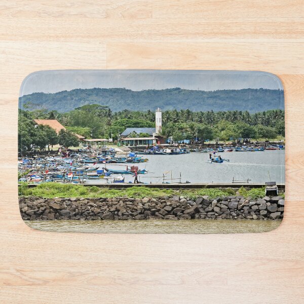 Item preview, Lively port surrounded by tropical nature and mountains designed and sold by franck380.