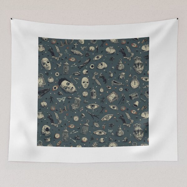 Item preview, Fragments of Unease — Psychological Horror Pattern designed and sold by kabucino.