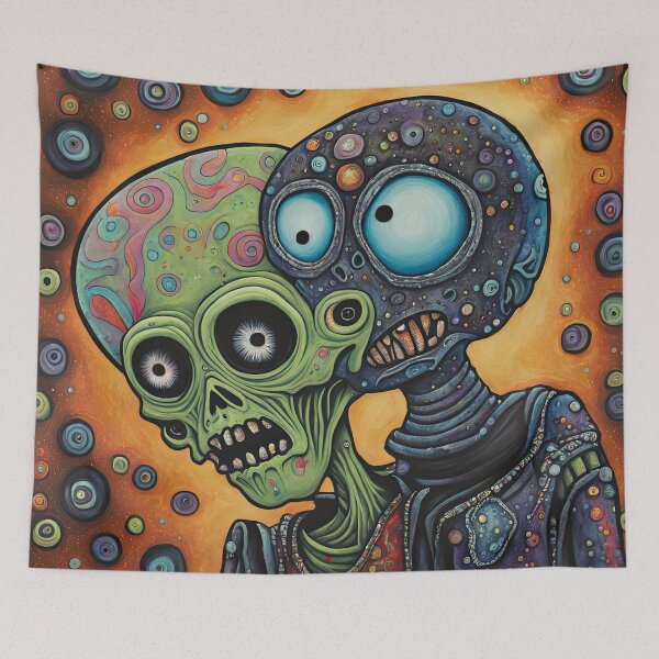 Item preview, Alien dressed as a zombie for Halloween designed and sold by Colin Bentham.