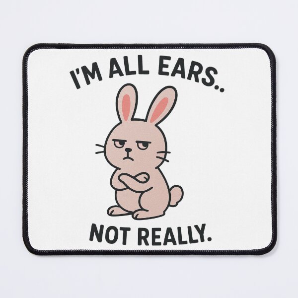 Item preview, I'm listening... not really. Pink funny bunny designed and sold by DomiMagdalena.