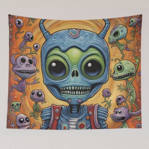 Item preview, Alien dressed as a zombie for Halloween designed and sold by Colin Bentham.