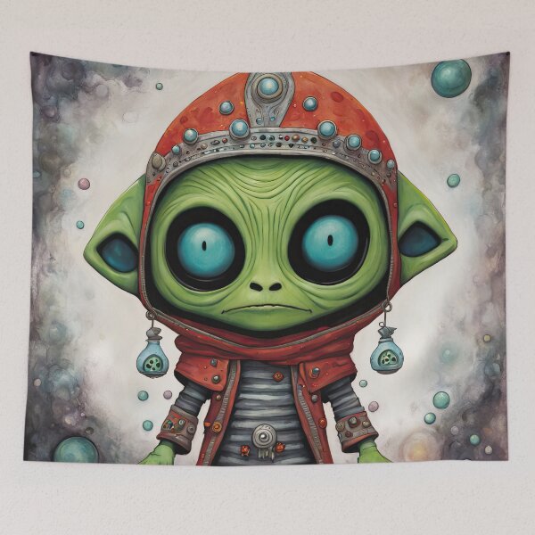 Item preview, Alien dressed as a zombie for Halloween designed and sold by Colin Bentham.