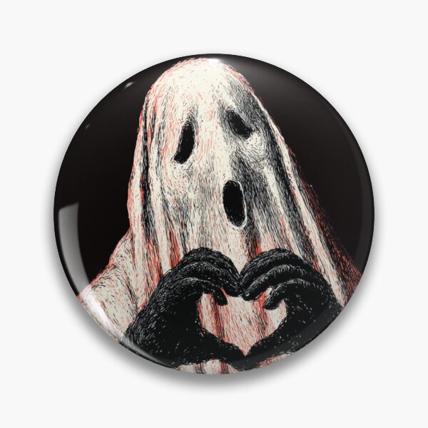 Item preview, Cute Halloween Love Spooky Art | Heart Hands Ghost | Vintage Engraving Goth designed and sold by CrunchyGoats.