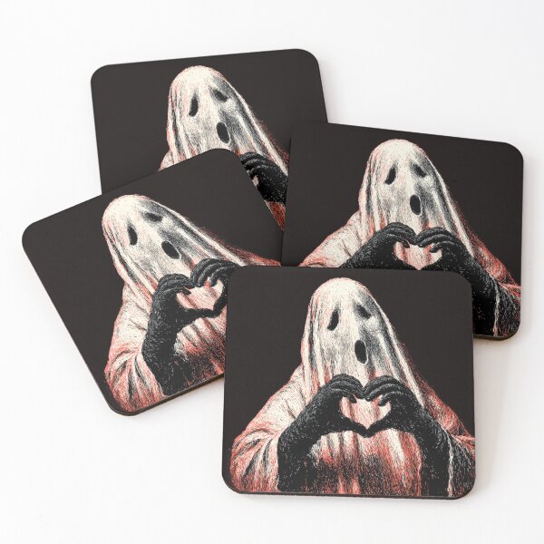 Item preview, Cute Halloween Love Spooky Art | Heart Hands Ghost | Vintage Engraving Goth designed and sold by CrunchyGoats.
