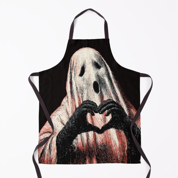 Item preview, Cute Halloween Love Spooky Art | Heart Hands Ghost | Vintage Engraving Goth designed and sold by CrunchyGoats.