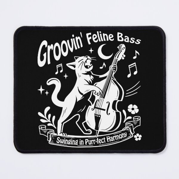 Item preview, Groovin’ Jazz Cat – Singing with Upright Bass_BK designed and sold by AckeeWolf.