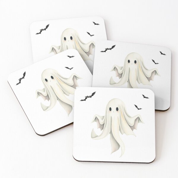 Item preview, A cute floating ghost with bats in Halloween designed and sold by Merrylands Artshop.