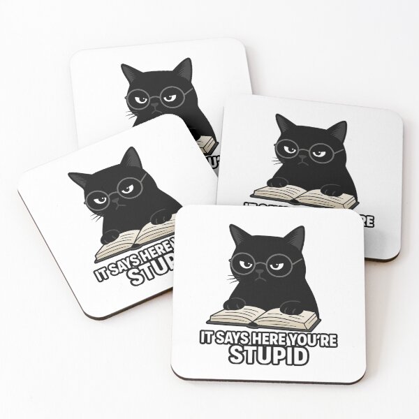 Item preview, Serious Black Cat Meme – Funny Intellectual Glasses Cat Reading Book Humor Design designed and sold by DailyDrivesct.