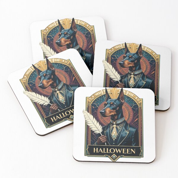 Item preview, Gothic Doberman Halloween Gentleman Badge designed and sold by AQUILAKREO.