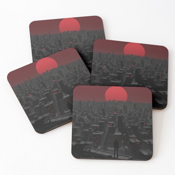 Item preview, Alice in Borderland Aesthetic & Dystopian Tokyo Red Moon & Cyberpunk Cityscape Art designed and sold by Tofimo.