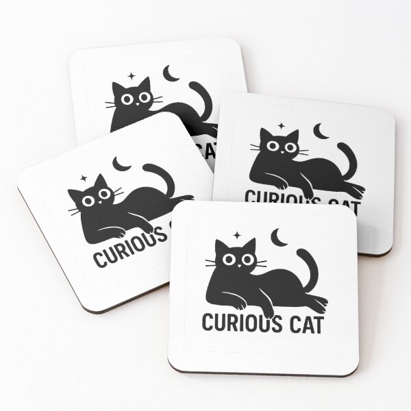 Item preview, Curious Cat – Minimalist Black Cat Silhouette Design designed and sold by DailyDrivesct.