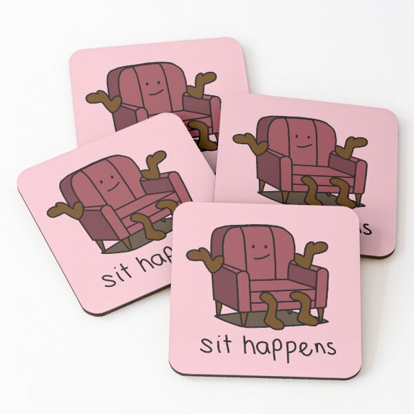 Item preview, Red Chair Sit Happens Puns and Humor designed and sold by ellenhenry.