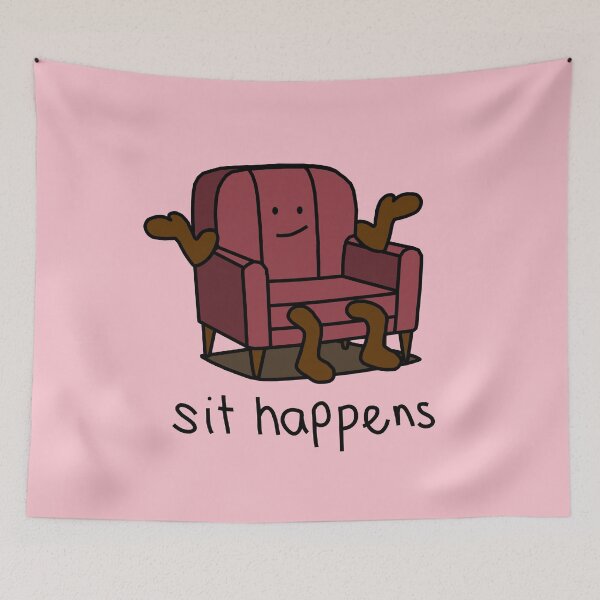 Item preview, Red Chair Sit Happens Puns and Humor designed and sold by ellenhenry.