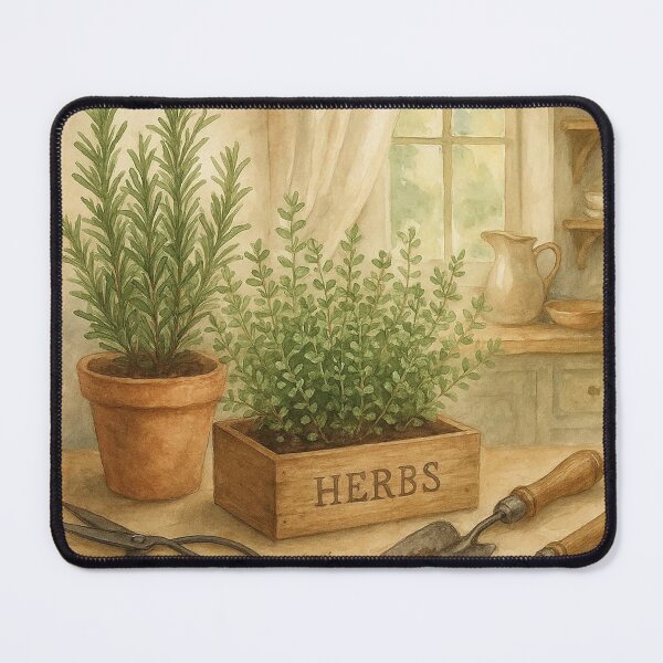 Item preview, Herb Garden Kitchen Cottagecore Art Print designed and sold by MiLaKK.