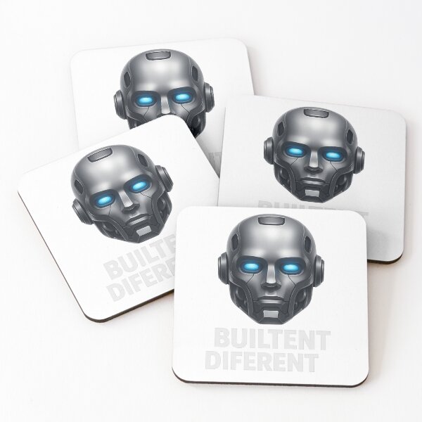 Item preview, BUILTENT DIFERENT – Glowing Robot Head Meme Design designed and sold by FelixnRobinus.