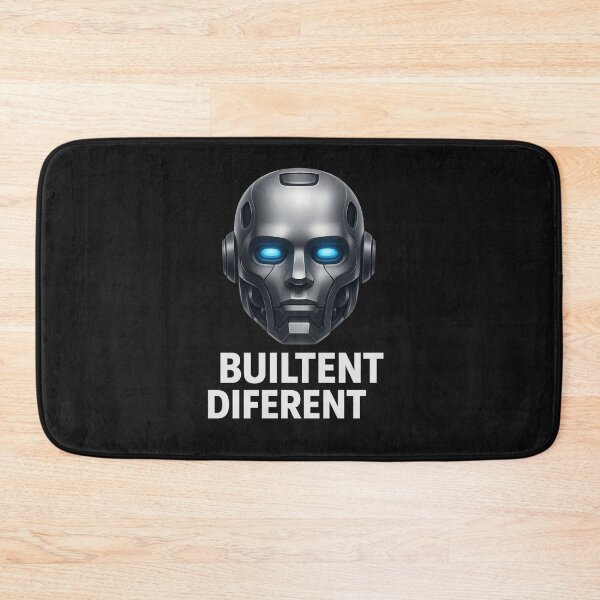 Item preview, BUILTENT DIFERENT – Glowing Robot Head Meme Design designed and sold by FelixnRobinus.