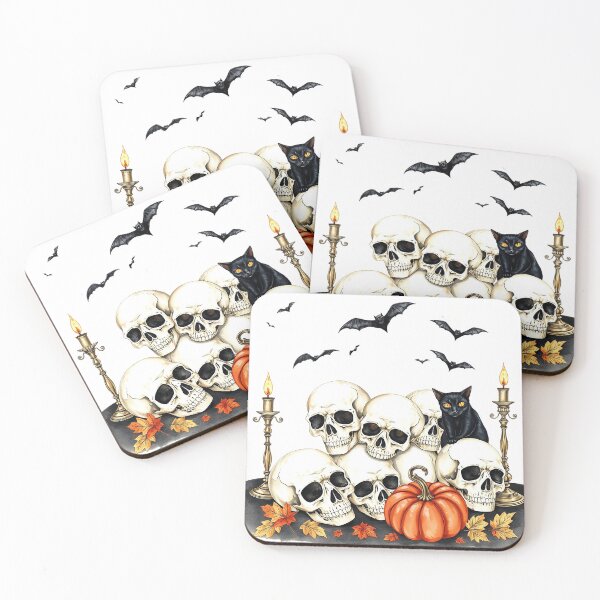 Item preview, Scary and spooky skulls and bats in Halloween designed and sold by Merrylands Artshop.