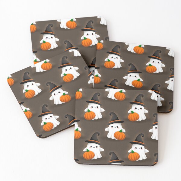 Item preview, Halloween ghost with orange pumpkin and hat seamless pattern designed and sold by jancajiravova.