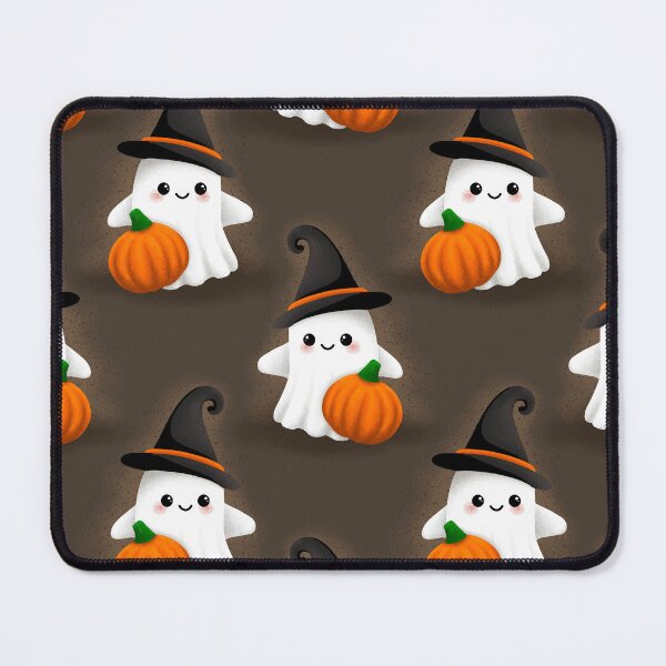 Item preview, Halloween ghost with orange pumpkin and hat seamless pattern designed and sold by jancajiravova.