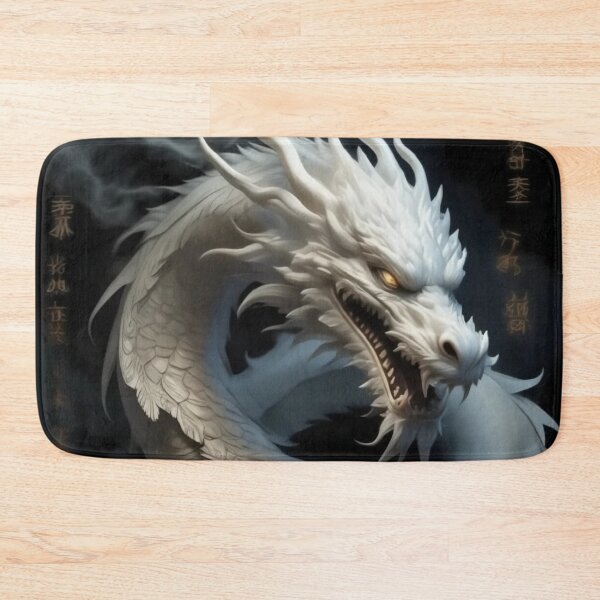 Item preview, Chinese Epic White Dragon on black background Aesthetic designed and sold by Aesth3ticDreams.