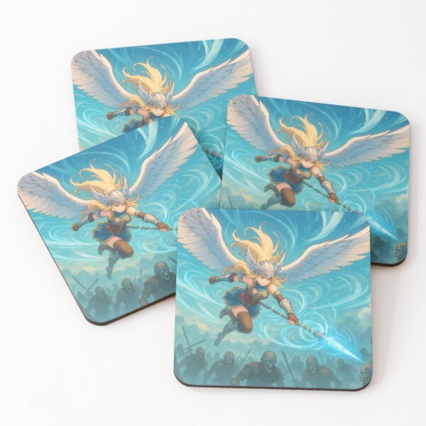 Item preview, Valkyrie Diving into Battle – Epic Anime Warrior designed and sold by NorseDrip.
