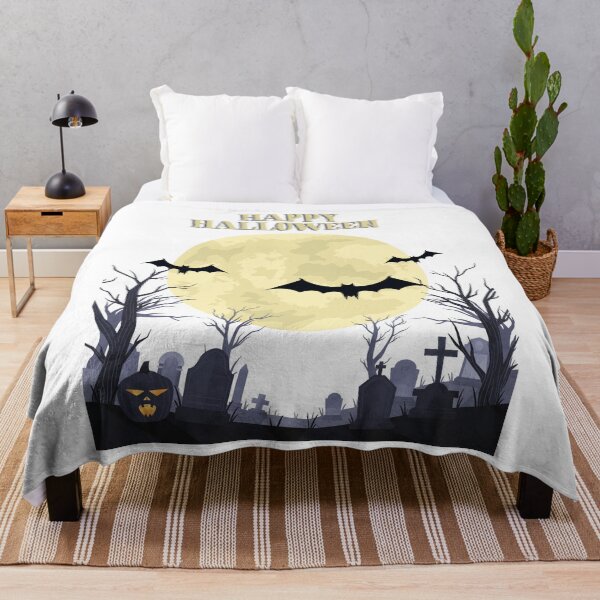 Item preview, Happy Halloween. A Scary Cemetery And a Spooky Moon. designed and sold by Dinasshop.