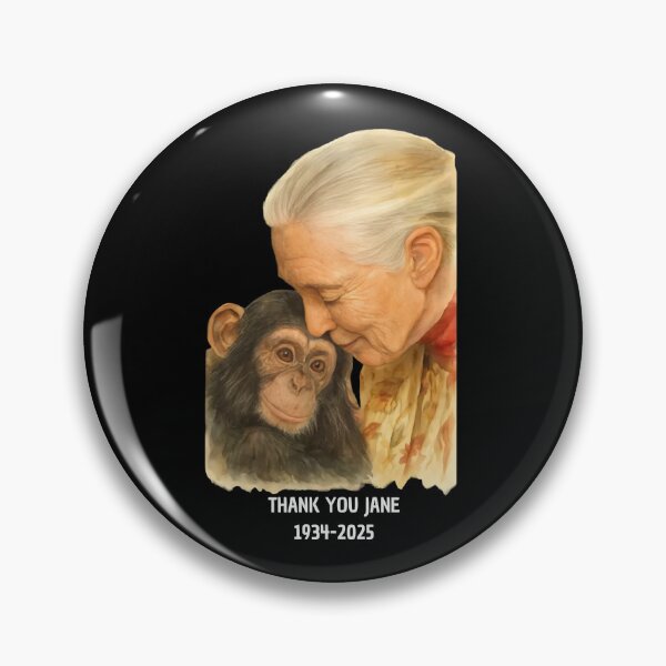 Item preview, Jane Goodall Tender Moment with Chimpanzee Painting designed and sold by dianadouri.