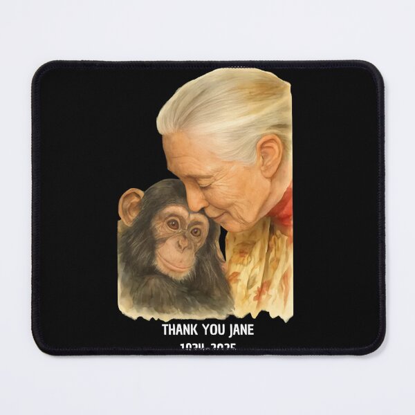 Item preview, Jane Goodall Tender Moment with Chimpanzee Painting designed and sold by dianadouri.