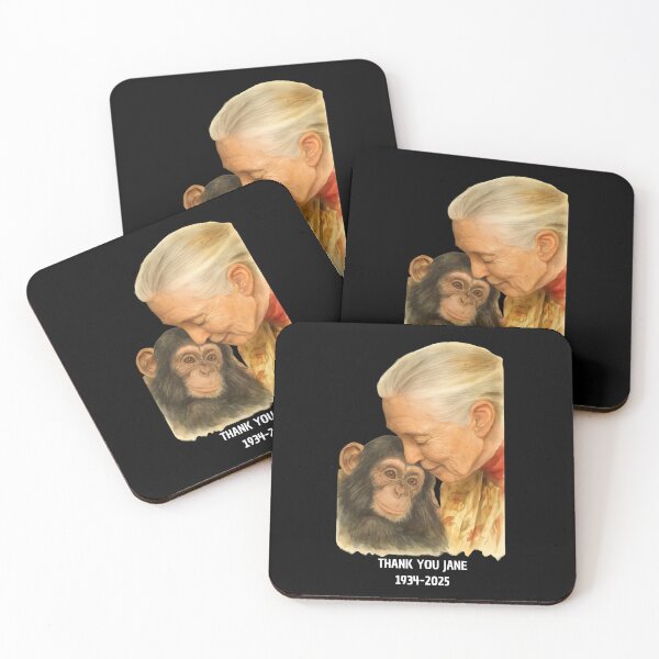 Item preview, Jane Goodall Tender Moment with Chimpanzee Painting designed and sold by dianadouri.