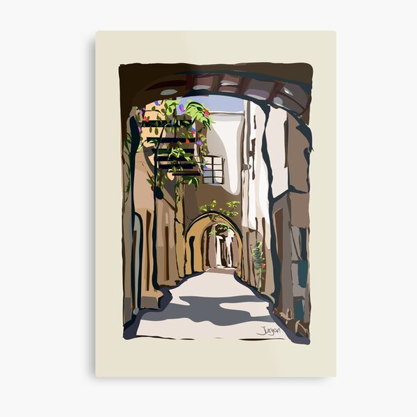 Greek street on Chios Metal Print