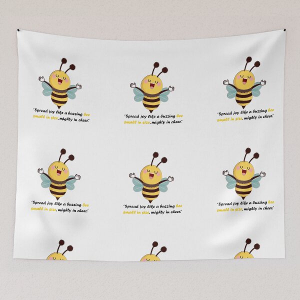 Item preview, “Joyful Cartoon Bee Spreading Positive Vibes” designed and sold by MayaMaliStudio.