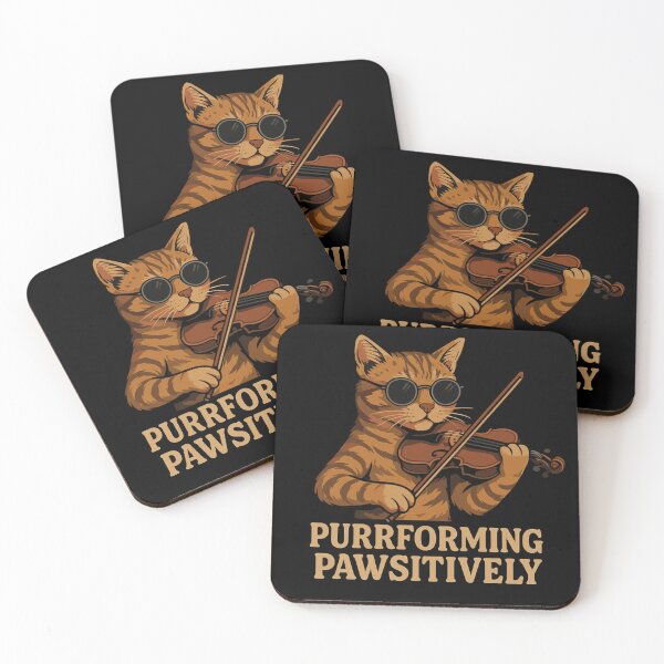 Item preview, Cool Cat Violinist with Positive Vibes designed and sold by majidkacm.