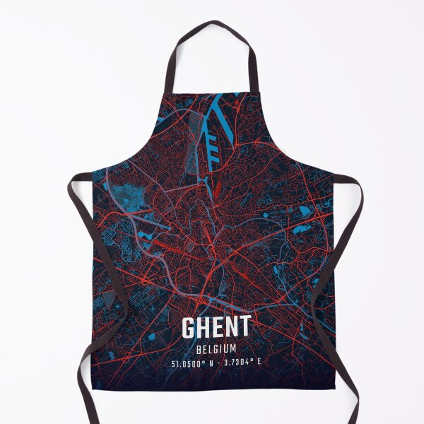 Item preview, Ghent Red & Blue Minimalist Map designed and sold by HomeLivingCo.