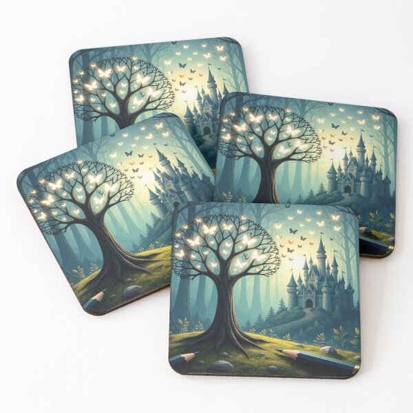 Item preview, Pencil Awakening – Creativity comes to life in an enchanted forest full of glowing butterflies designed and sold by FotoworldEdel.