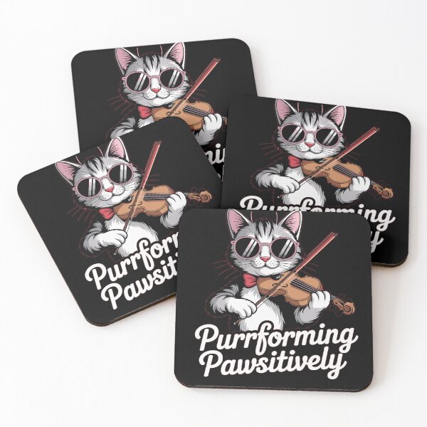 Item preview, Cool Cat Violinist with Positive Vibes designed and sold by majidkacm.