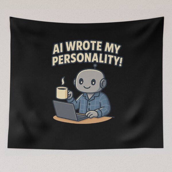 Item preview, AI Wrote My Personality Funny Robot Meme designed and sold by RandomPrints.